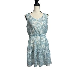 J. VALDI Low Back Ruffle Trim Coverup Dress Size Medium Light Blue